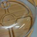 Emojoy Bamboo Cake Stand with Lid, 11in Round Cake Stand with Dome, Versatile Dessert Table Display Set, Cake Display Stand with Acrylic Dome, Charcuterie Boards for Birthday, Party