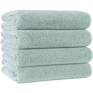  POLYTE Microfiber Quick Dry Lint Free Bath Towel, 57 x 30 in, Pack of 4 (Aqua) : Home & Kitchen