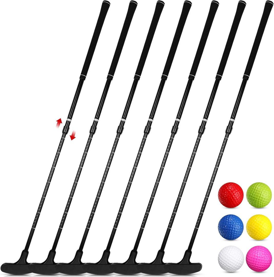 Wettarn 6 Set Golf Putters for Men and Women Two Way Mini Golf Putter with 6 Balls for Right or Left Handed Golfers Adjustable Length