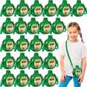 Eaasty 24 Set Jungle Safari Birthday Decorations Kids Canteens with Straps 10 oz Plastic Reusable Water Bottle Bulk for Zoo Animal Theme Birthday Party Decorations Camo Camping Adventure Supplies