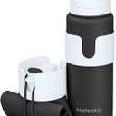 Nefeeko Collapsible Water Bottle, BPA Free 26oz Foldable Water Bottle for Travel Sports, Leak-Proof Spill-Proof Portable Water Bottles with Carabiner, Lightweight (Black)