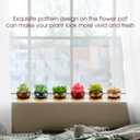 24 Pcs Ceramic Succulent Pots 2.5 Inch Small Plant Pots Indoor with Drainage and Bamboo Saucers Colorful Succulent Flower Planters for Garden Plants Home Decor(Round,1.2 Inch H)
