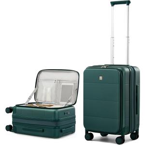 Hanke Hardside Expandable Carry On Luggage, 20 Inch Top Opening Trunk Luggages with Spinner Wheels, All-PC Hard Shell Carry-On Suitcase, Lightweight & TSA Airline Approved (Blackish Green, 46L)
