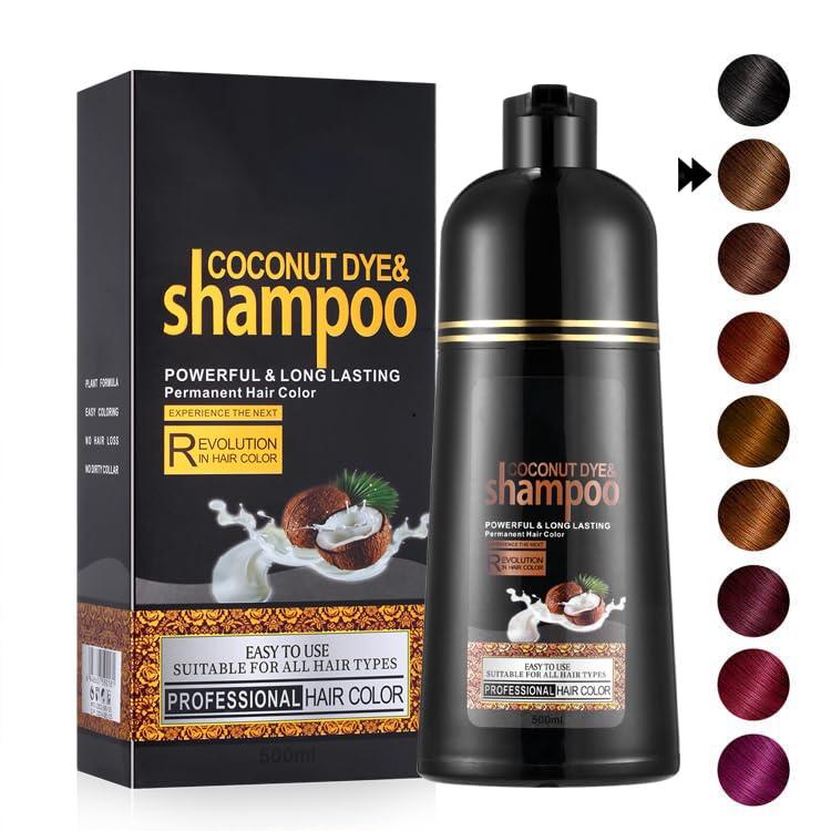 Fvquhvo Instant Light Coffee Brown Hair Color Shampoo for Lasting Color in Minutes, For Women and Men