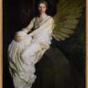 InSimSea Framed Wall Art for Living Room Home DecorStevenson Angel Vintage America Country Memorial Classical Oil Painting Prints Decorative for Living Room Bedroom Office Wall Decor 12x16in (16L" x 12W", Angel In White)