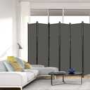 MAYOLIAH 6 Panel Folding Privacy Screen 9ft Wide, 6ft Tall Partition Room Divider Portable Office Walls Dividers Room Separator, Grey