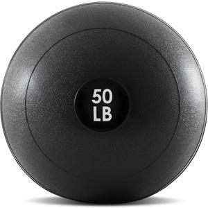 ProsourceFit Slam Medicine Balls 5, 10, 15, 20, 25, 30, 50lbs Smooth and Tread Textured Grip Dead Weight Balls for Strength and Conditioning Exercises, Cardio and Core Workouts (Classic - Black)