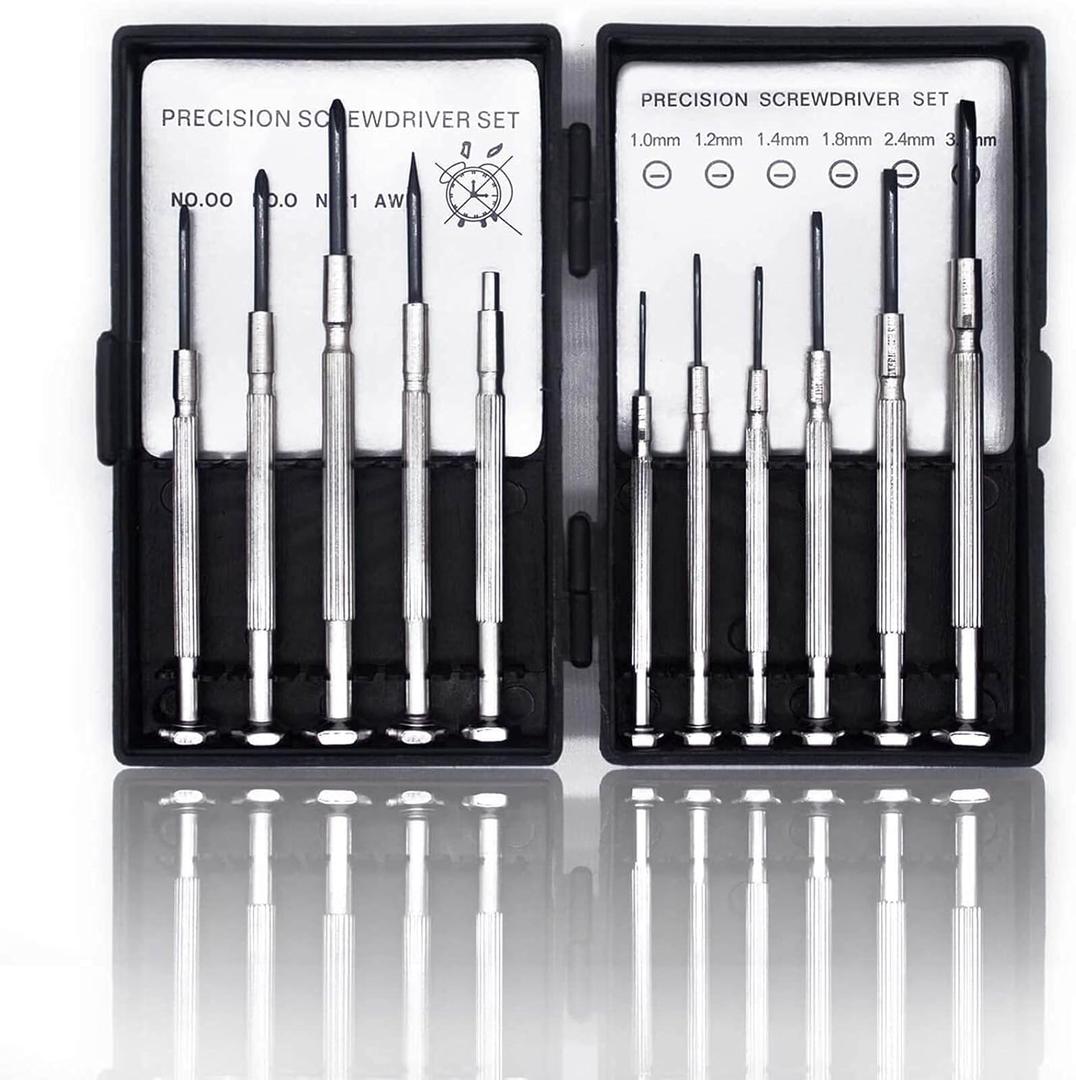 11PCS Mini Precision Screwdriver Set, Small Tools with 11 Size Flathead and Phillips Kit, Professional Magnetic Repair Tool for Jewelry, Ring Doorbell, Watch, iPhone, Toys, Computer, Eyeglass