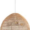 3-Light Rattan Pendant Light Boho Wicker Hanging Light,19.7" Hand-Woven Rattan Chandelier for Kitchen Island Restaurant Craft Room Farmhouse