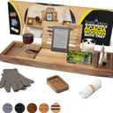 Temple Spring Wooden Bathtub Tray, Acacia Bathroom Accessories, Bath Tray for Tub, at Home Spa Essentials, Board for Tub Table, Bath Caddy for Bathtub Accessories & Bathroom Essentials - Not Teak, (9.1"D x 27.6"W x 1.8"H)