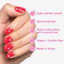 3 x Olive & June Nail Art Stickers | Easy-to-Use Nail Designs | Nail Art Made Easy | Hand-Screened, No-Fade Ink | Accent, Mix & Match, or Cover Chipped Polish | Pink Letters