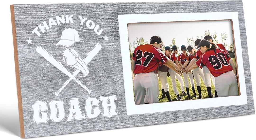 Sumind Sport Graduation Coach Picture Frame Football Softball Baseball Soccer Basketball Volleyball Graduation Photo Frame Thank You Coach Gift 4x 6 inch(Baseball)