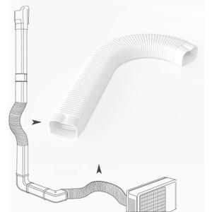 Mini-Split Line Set Cover Accesories: 4" 1.9 Ft Flexible Duct for Mini Split Air Conditioner HAVC Central AC, White
