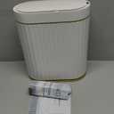 ELPHECO Automatic Motion Sensor Trash Can - 2 Gallon Slimline for Bathroom, Bedroom, Kitchen, Office - White with Gold Trim