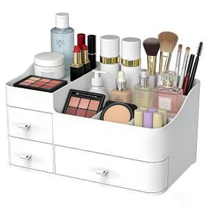 Makeup Organizer Tween Girls Gifts,Large Capacity Bathroom Organizer and Storage with Drawers Trendy Stuff ,Vanity,Bathroom Countertop,Bedroom Storage for Skincare,Cosmetics,Perfume,Brushes,Eyeshadow (white)
