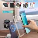 Wireless Charger for Samsung: 3 in 1 Wireless Charging Station for Samsung Galaxy Watch 8 7 6 5 4 3 Pro Classic Galaxy Buds - Charger Dock Stand for S25 S24 Ultra S23 S22 S21 Note Z Fold Android (Purple)