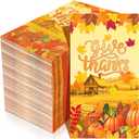 Karenhi 150 Pieces Thanksgiving Guest Napkins 3 Ply Disposable Paper Napkins Autumn pumpkin Disposable Hand Paper Towels Harvest Fall Decorative Guest Napkins Guests Towel for Thanksgiving Holiday