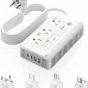 Mapambo 2000W Voltage Converter US to Europe, 7 in 1 Converter for European Travel for Hair Dryer, Kettles, Coffee Makers and etc. 220v to 110v Converter for International Travels (White)