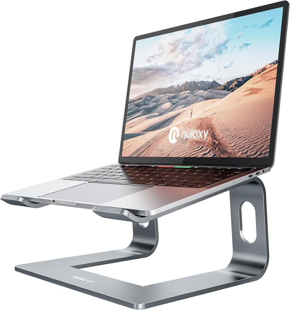 Nulaxy Fully Aluminum Laptop Stand, Detachable Ergonomic Laptop Holder Mount Computer Riser for Desk, Notebook Stand Compatible with MacBook, Dell XPS, All 10-16" Laptops - Gray