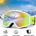 SANWICH Kids Ski Goggles for Boys Girls Aged 5-14, 100% UV Protection OTG Ski Goggles (Red)