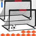 Kids Soccer Goals for Backyard Set - 2 of 4' x 3' Portable Soccer Goal Training Equipment, Pop Up Toddler Soccer Net with Soccer Ball, Soccer Set for Kids and Youth Outdoor Games, Sports, Play