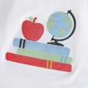 Toddler Boy Back to School Outfit First Day of School Shirt+Striped Shorts Summer Clothes Set (White)