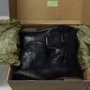 IUV Cowboy Boots For Men Wide Foot Square Toe Western Boots with Classic Embroidered Durable Slip on Boots (8.5, Black)