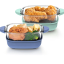 6-Cup Tempered Glass Container 2 PACK, Compatible with Ninja Crispi 4-in-1 Portable Cooking System, Microwave, Freezer and Dishwasher Safe, PFAS Free Glass Cooking Surface