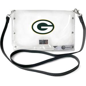 Littlearth NFL Clear Envelope Purse with Black Fashion Strap