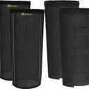 Fly Boots for Horses Set of 4, Extra Tough Mesh Horse Fly Boots with 2 Built-in Metal Supports, Breathable Fly Leggings for Horses with Fleece Trimming and Reflective Webbing (Black, Medium)