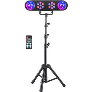 DJ Party Lights with Stand,Party Bar Light, Rotating Ball Disco Lights & Corlorful Par Light,Stage Lighting System Sound Activated for Bar Gig Move Band Dance Wedding Halloween Christmas