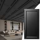 WOWSTAR 12-Pack 2x4ft Drop Ceiling Tiles, Waterproof Glue-Up Ceiling Panels, Modern Style 3D Wall Panels, Black