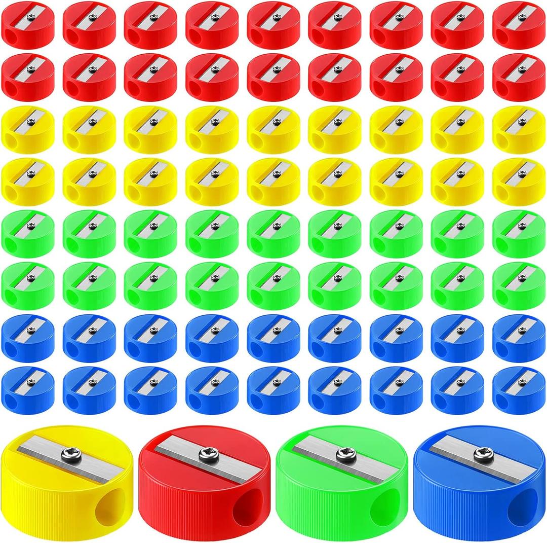 Kisston 2000 Pack Pencil Sharpeners Bulk Sharpener Round Handheld Sharpener Small Portable Colored Manual Pencil Assorted Colored Pencil Sharpener for Kids Adults Office School Supplies