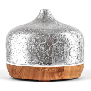 Porseme 500ml Essential Oil Diffuser Silver Plated Glass Aromatherapy Ultrasonic Humidifier - Auto Shut-Off, BPA Free for Home Hotel Yoga SPA Gift