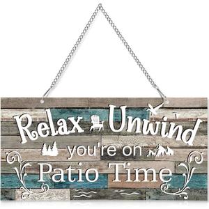 Hotop Patio Decor Patio Sign Decorations Outdoor Metal Porch Wall Decor Rustic Farmhouse Wall Art for Backyard Porch Balcony Gazebo Accessories(10 x 5",Vivid)