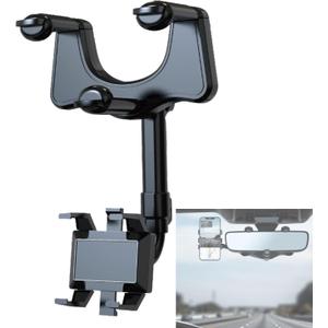 360Rotatable and Retractable Car Phone Holder Car Rearview Mirror Bracket,Multifunctional Adjustable Universal Phones Holder,Universal Phone GPS Holder Phones Mount Holders for All Smartphones