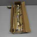 ENJOYBASICS No Drill Curtain Rods for Window 48 to 84 Inches, 5/8 Inch Diameter Renter Friendly Drapery Rod with Adhesive Brackets without Drilling, Adjustable from 27 to 90 Inches, Gold