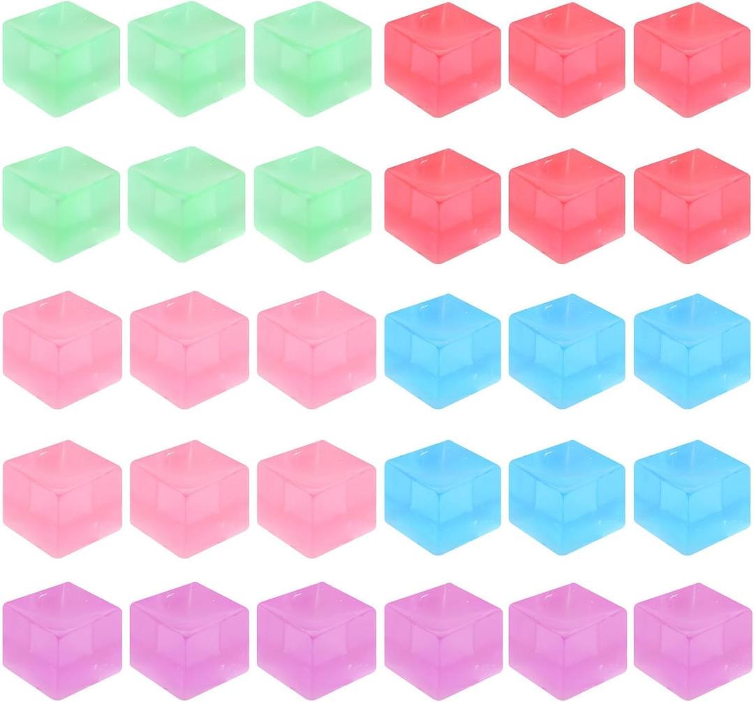 20 Pcs Stress Balls Fidget Toys, Ice Cube Sensory Squishy Fidget Toys Square Squeeze Balls for Adults Kids Anxiety Stress Relief, Classroom Prizes, Birthday Gifts Party Favors