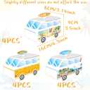 LaVenty 12 PCS Surf Beach Party Favor Bags Boxes Candy Boxes Bags for Summer Birthday Ocean Pool Surf Theme Decorations Baby Shower Treat Bags