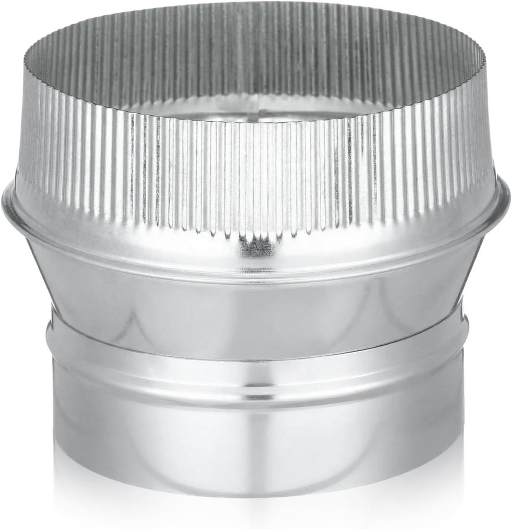 Zonon 6" to 7" Duct Increaser Galvanized Steel Air Vent Pipe Adapter Round Crimped Pipe Connector Fitting Exhaust Fans Bathroom Ventilation Water Gas and HVAC Systems