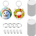 240 Pcs /80 Pack Sublimation Keychain Blanks, Aluminum Double Sided Sublimation Blanks Keychain Heat Transfer for DIY Crafts-Round
