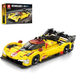 Reobrix Super Sport Car Building Block Sets, 1:16 Racing Car Model Kit with Stickers, 12.59 * 5.31 * 3.15in Supercar Building Toys for Collection and Decoration, Gift for Motorsport Fans (1370 Pcs)
