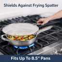 HIC Kitchen Splatter Screen, 18/8 Stainless Steel with Fine Mesh, 9-Inch, Fits Up To 8.5-Inch Pans
