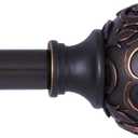 Kenney KNM75512 Fast Fit Easy Install Carey Textured Scroll Ball End Decorative Window Curtain Rod, 36-66" Adjustable Length, Oil Rubbed Bronze Finish, 5/8" Diameter Steel Tube