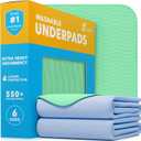 GREEN LIFESTYLE Washable Underpads - Heavy Absorbency Reusable Bedwetting Incontinence Pads for Kids, Adults, Elderly, and Pets - Toddler Mattress Pads for Bed, Sofa, Couch, Floor (Pack of 2 - 41x41)