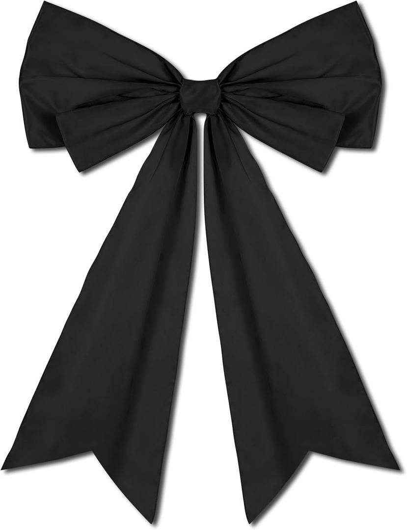 1 Pcs Large Black Coquette Bow For Graduation Backdrop 27.6 x 21.7 Inch Big Bows Room Wall Decor Giant Ribbon Tie Hanging Gift for Birthday Bachelorette Party Girl Baby Shower Bridal Shower Wedding