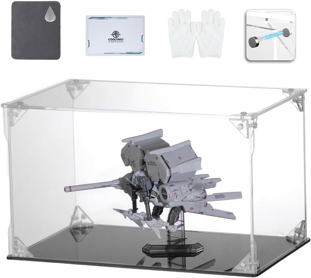 Clear Acrylic Display Case, Front-Open Door with Magnetic Buckle, Assemble Display Box, Dustproof Protection Showcase for Figures, Collections, Models, Toys (10x6x6 inch, 25x15x15 cm)
