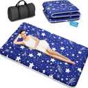 Kiseely Japanese Futon Mattress, Foldable Tatami Mat Portable Dormitory Sleeping Pad with Bag & Strap, Floor Thicken Sleeping Roll up Camping Mattress (Blue WS1, 60"X80")