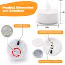 KOABY 50 Pack Warm White LED Tea Lights, Last 100H+, Flickering Flameless Battery Operated Tea Lights for Decor
