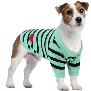 Dog Shirts for Large Dogs, Striped T-Shirts Dog Vest Pet Apparel Tee Shirts Spring Summer Suitable for Small and Medium Large Pets French Bulldog Bichon, Turquoise L